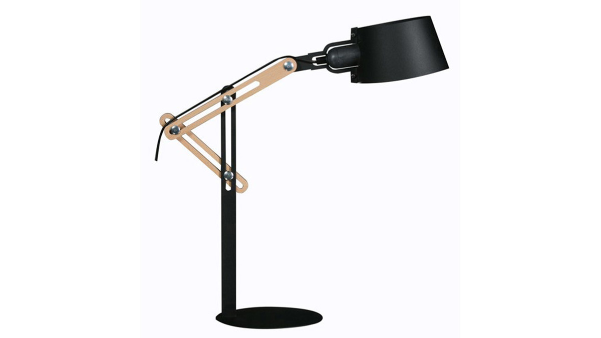 Design-Tischlampe BILLY aus schwarzem Metall