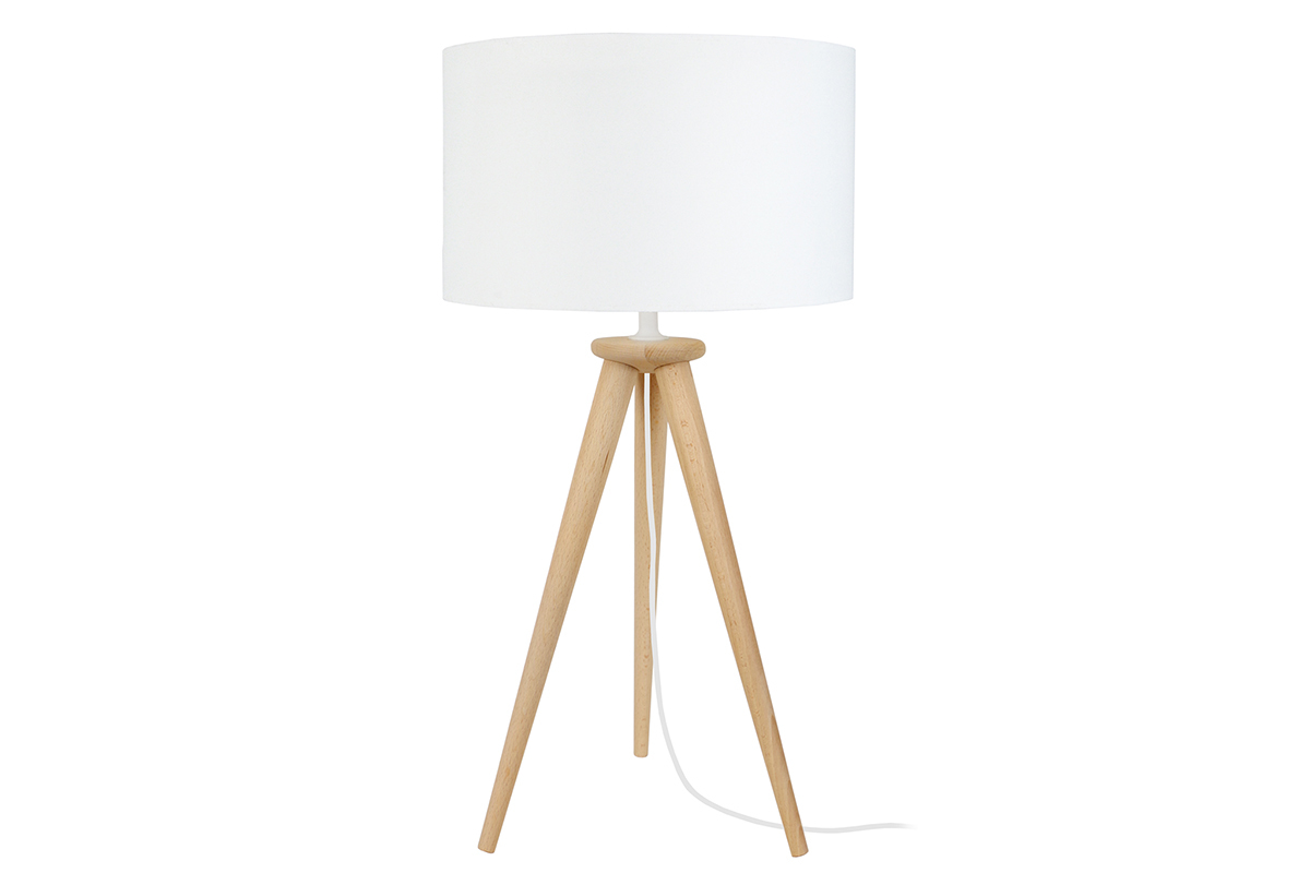 Design-Tischlampe Dreifu Holz Natur TRIPOD