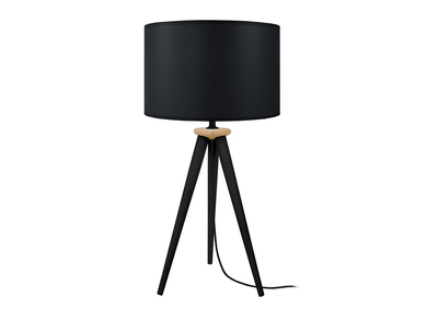 Design-Tischlampe Dreifu&szlig; Holz Schwarz TRIPOD