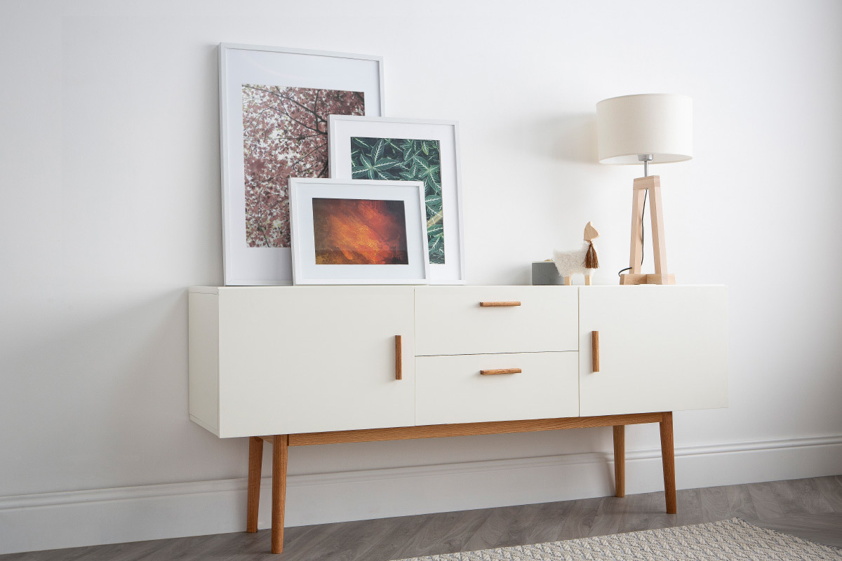 Design-Tischlampe Fu Holz Natur MANON
