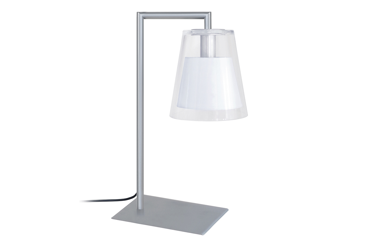 Design-Tischlampe Glas und Metall Wei� ACROSS