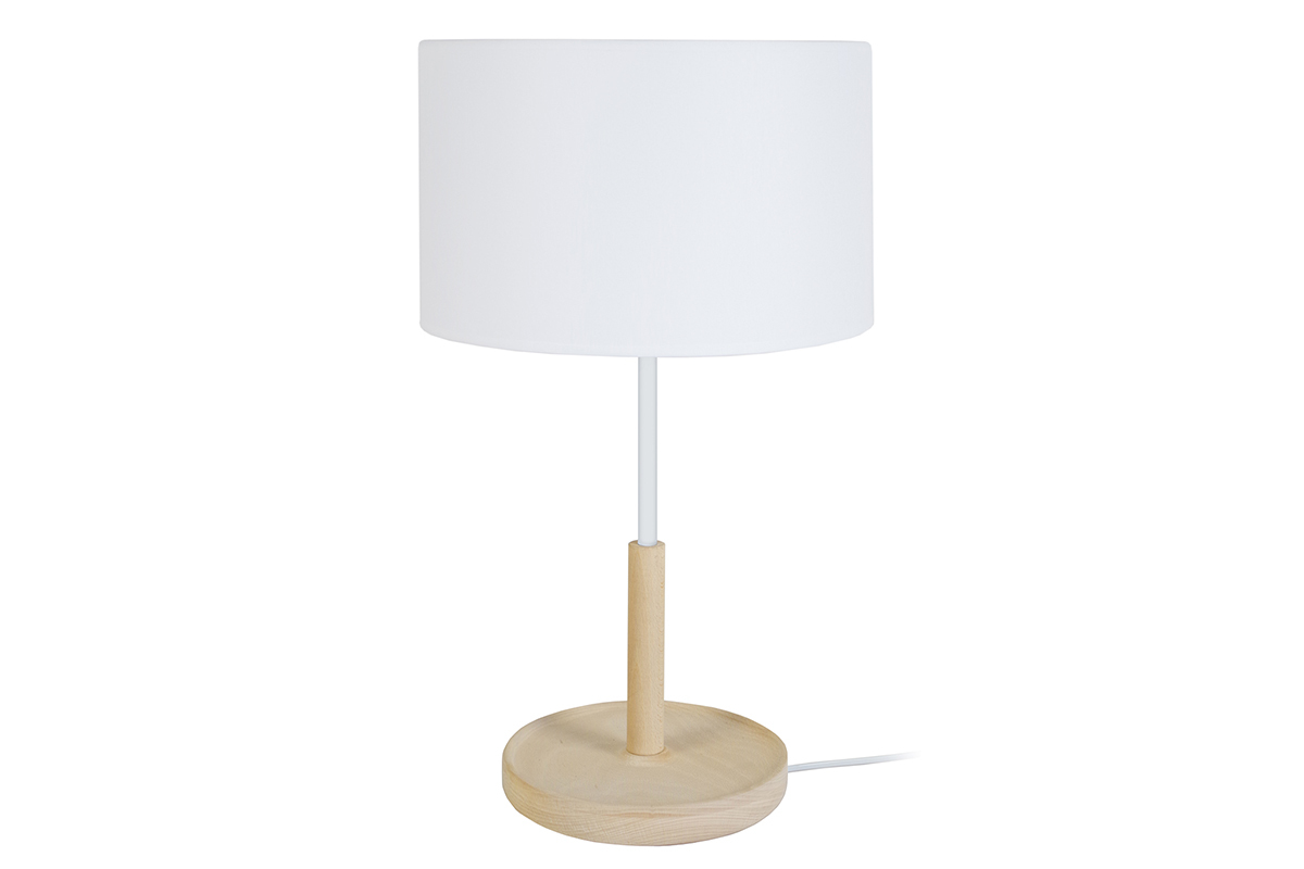 Design-Tischlampe Holz Wei ELIOT