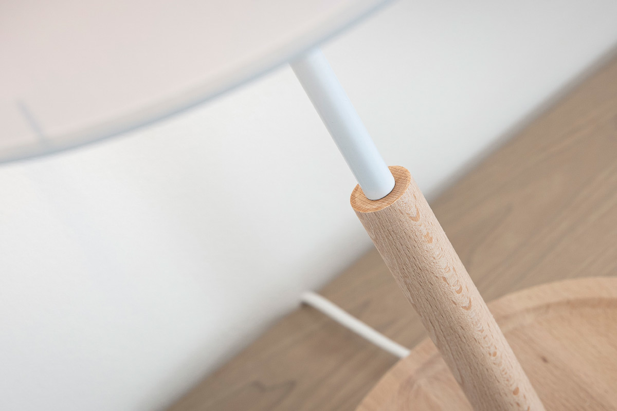 Design-Tischlampe Holz Wei ELIOT