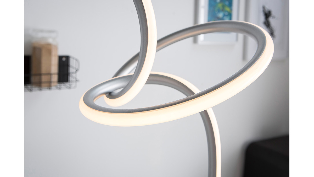 Design-Tischlampe Metall silberfarben LED integriert LASSO