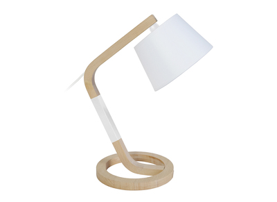 Design-Tischlampe Zirkelfuß Holz Weiß TRIPOD