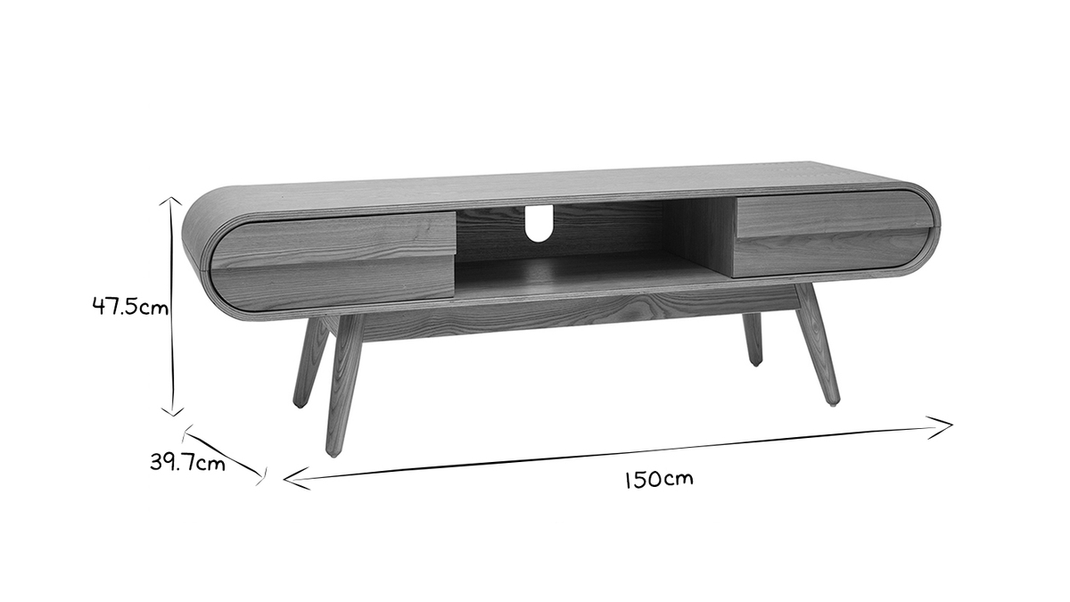 Design-TV-Mbel 2 Schubladen Esche naturell - BALTIK