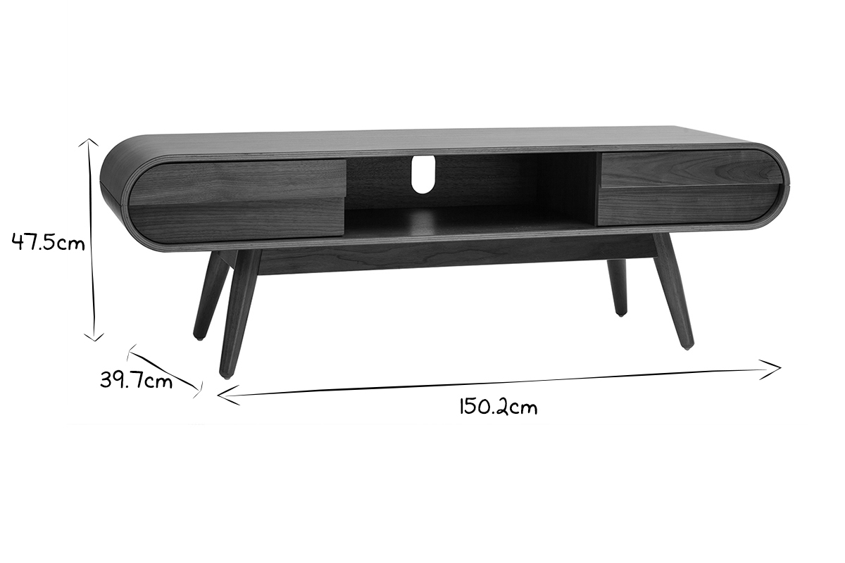 Design-TV-Mbel 2 Schubladen Nussbaum - BALTIK
