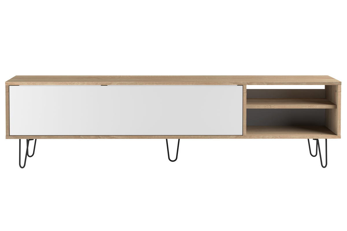 Design-TV-Mbel Holz und Wei LUMY