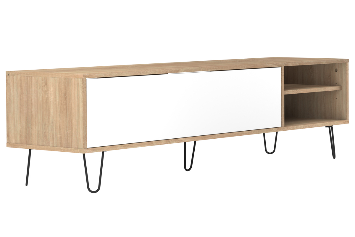Design-TV-Mbel Holz und Wei LUMY