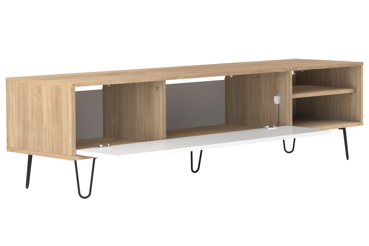 Design-TV-Mbel Holz und Wei LUMY