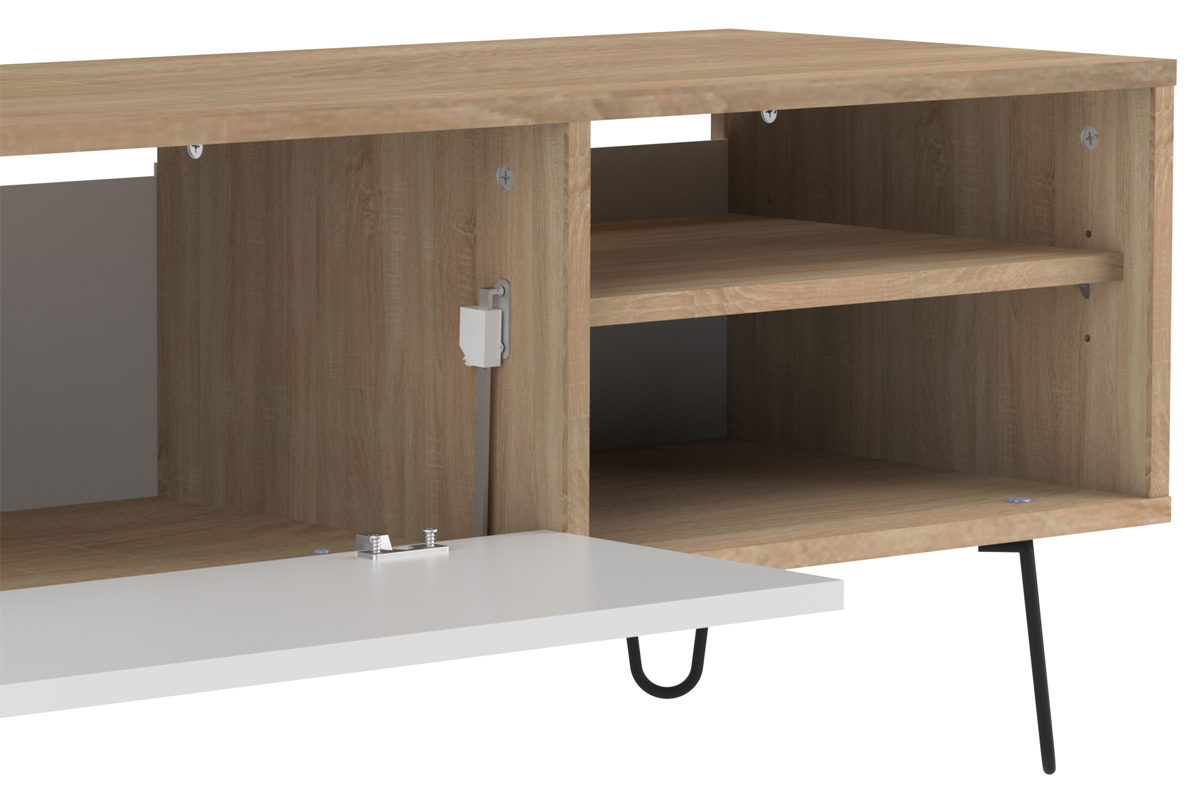 Design-TV-Mbel Holz und Wei LUMY