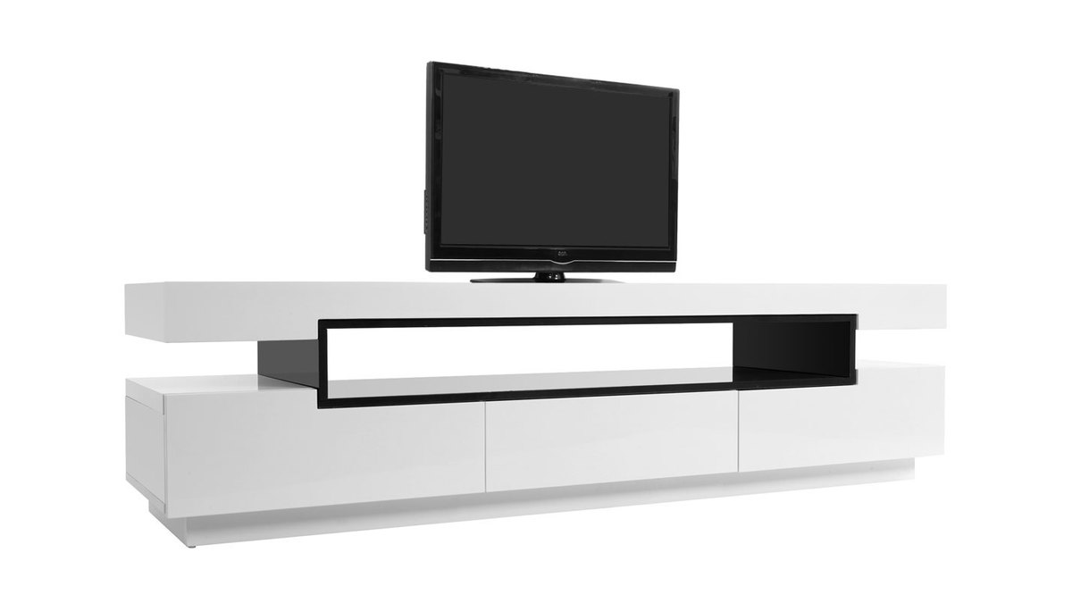 Design-TV-Mbel lackiert Wei glnzend LIVO