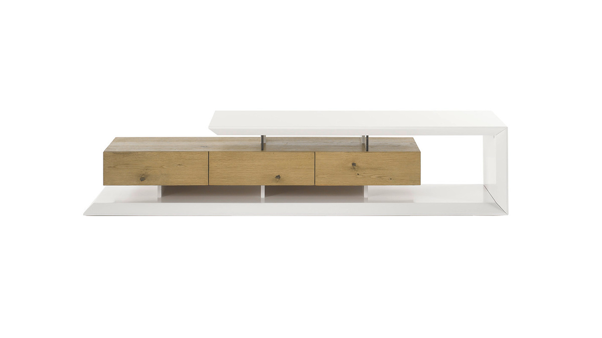 Design-TV-Mbel lackiert Wei und Holz RITUEL