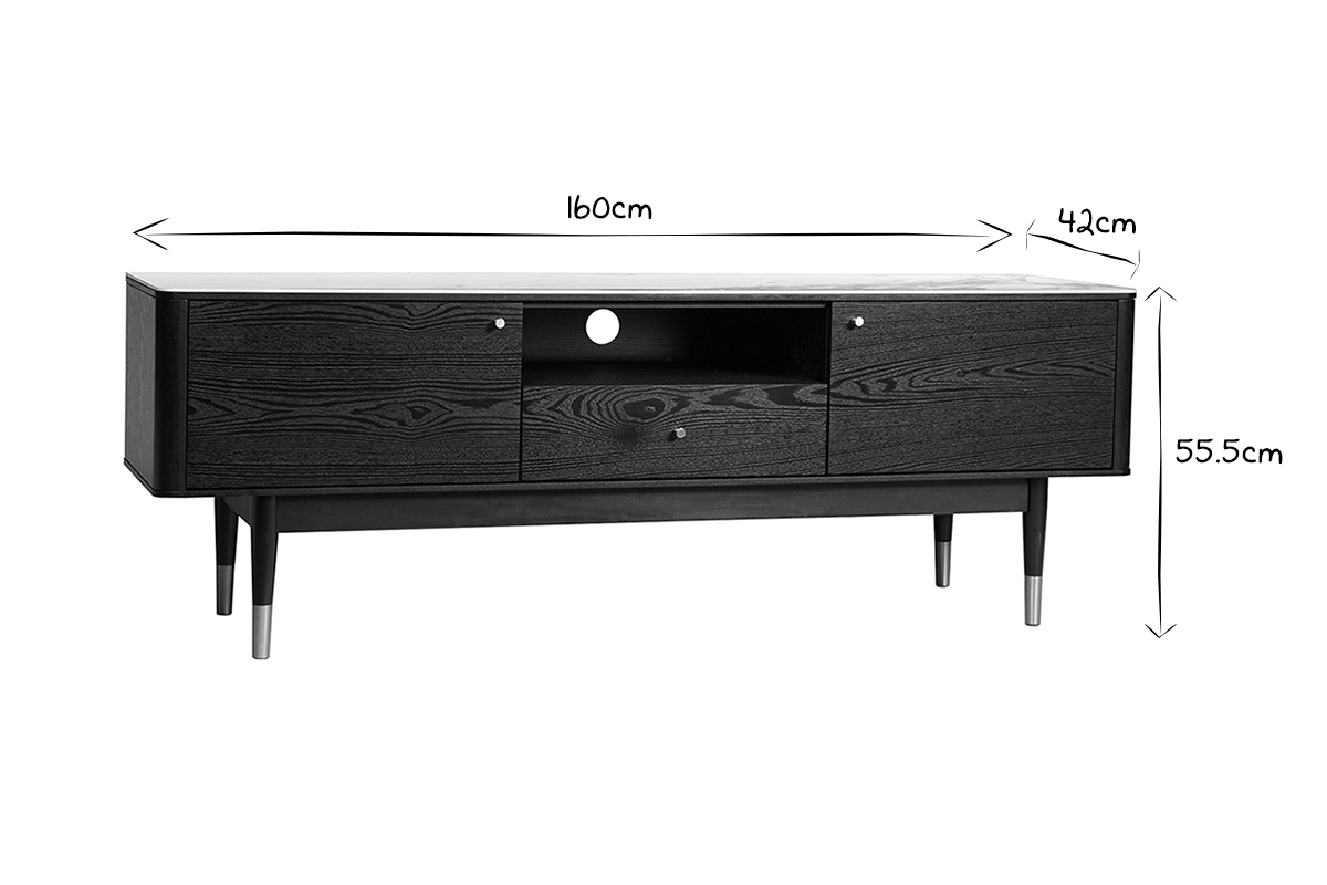 Design-TV-Mbel Marmoroptik und vergoldete Beine ALLURE