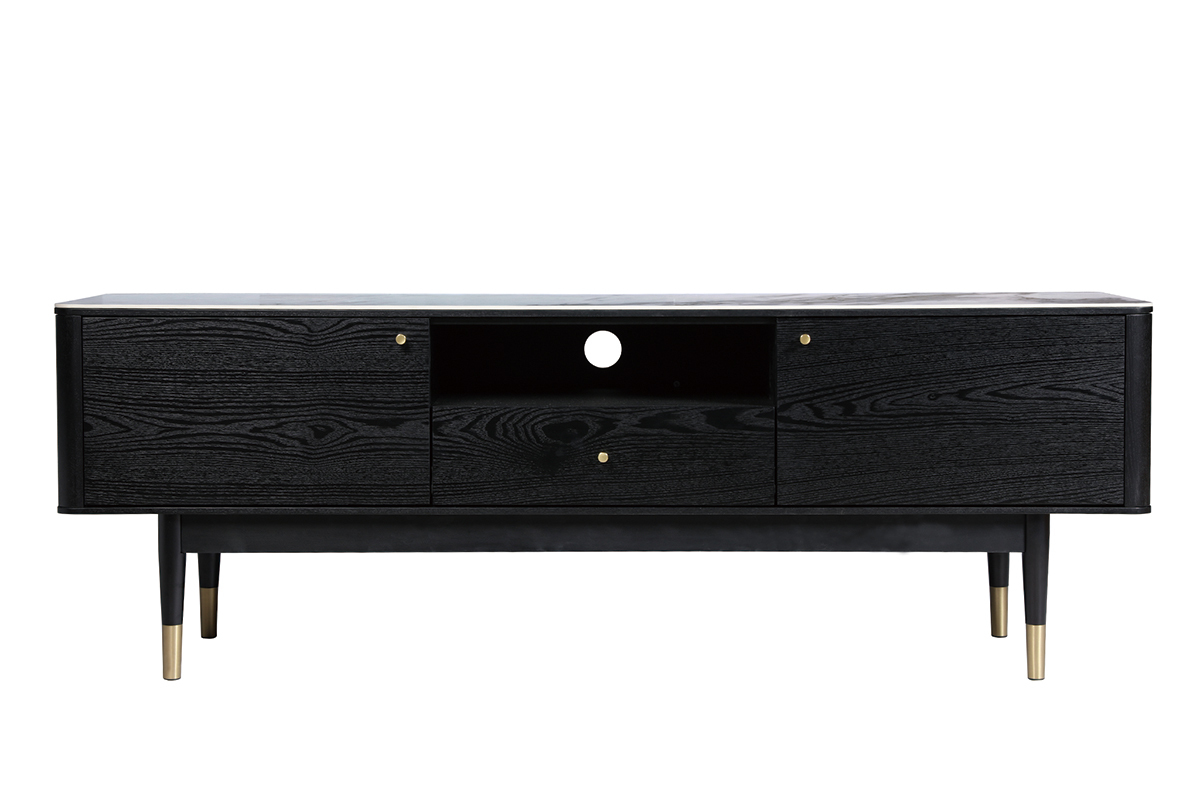 Design-TV-Mbel Marmoroptik und vergoldete Beine ALLURE