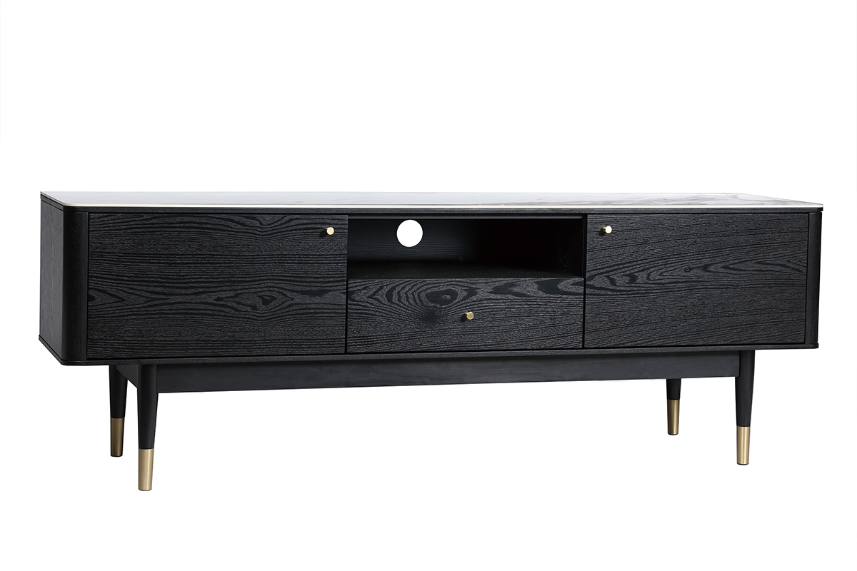 Design-TV-Mbel Marmoroptik und vergoldete Beine ALLURE