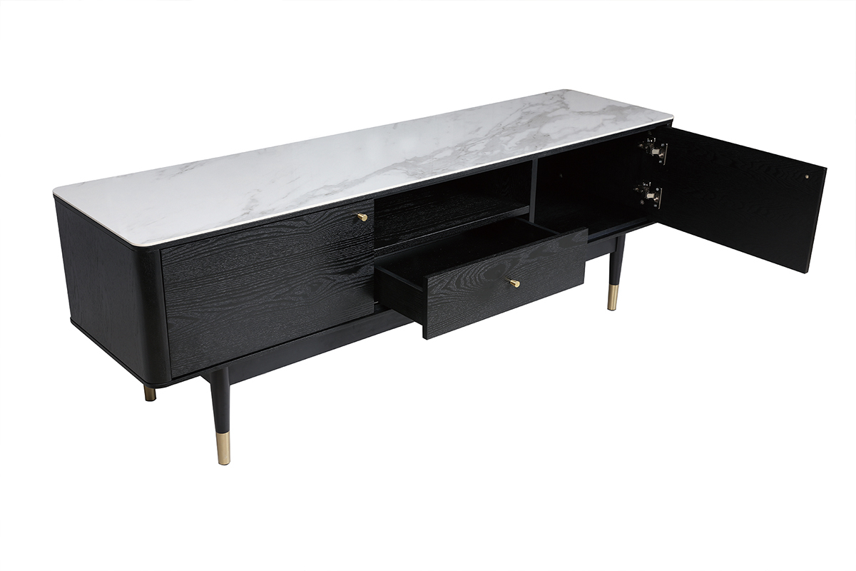 Design-TV-Mbel Marmoroptik und vergoldete Beine ALLURE