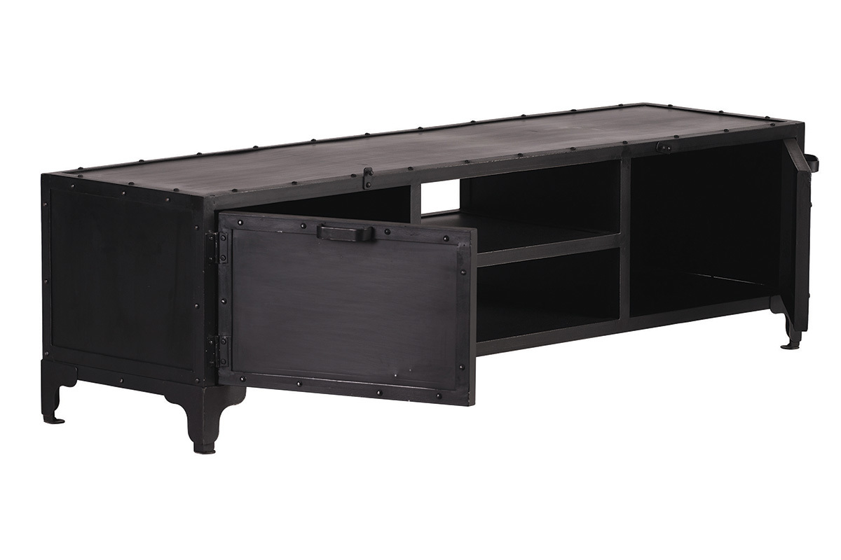 Design-TV-Mbel Metall Schwarz 150 cm FACTORY