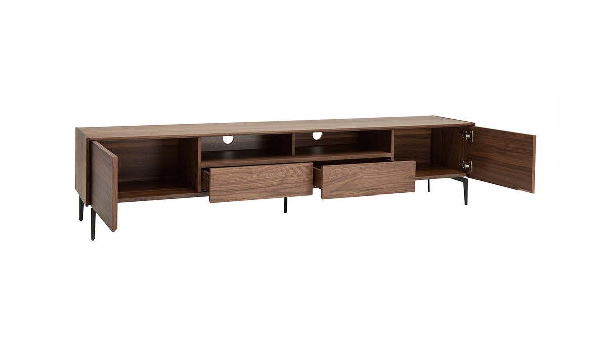 Design-TV-Mbel mit Walnussfurnier L200 cm BLISS