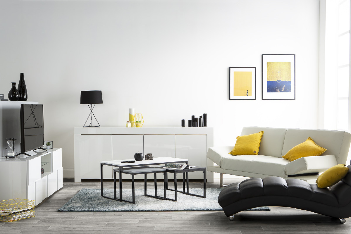 Design-TV-M�bel Wei� Lackiert 180 cm KUBE