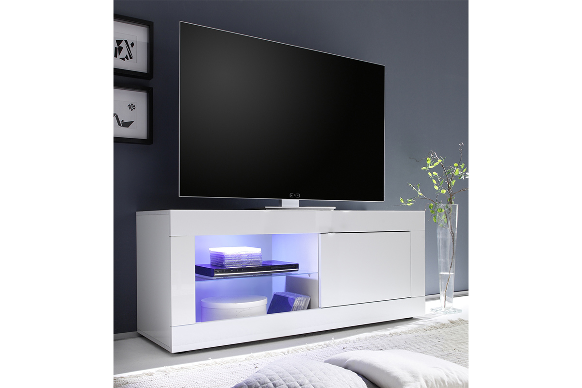 Design-TV-Mbel wei lackiert B140 cm LATTE