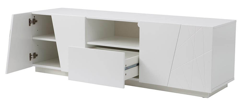 Design-TV-Möbel Weiß matt lackiert ALESSIA - Miliboo