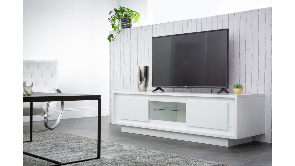 Design-TV-Mbel wei mit Stauraum LAND