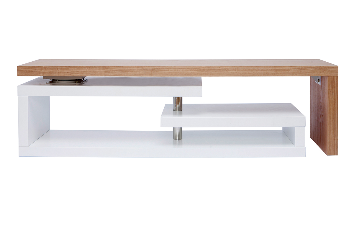 Design-TV-Schrank modulierbar wei und holzfarben MAX