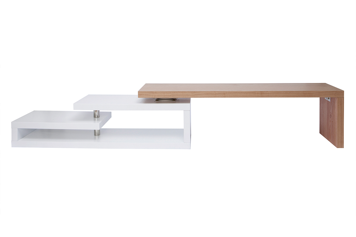 Design-TV-Schrank modulierbar wei und holzfarben MAX