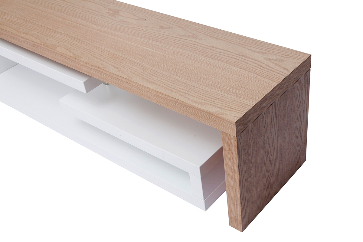 Design-TV-Schrank modulierbar wei und holzfarben MAX