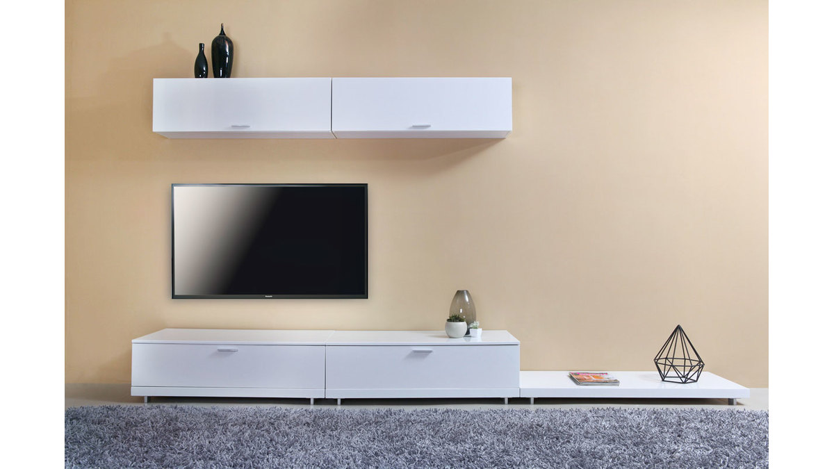 Design-TV-Wandsystem Wei glnzend ODEON