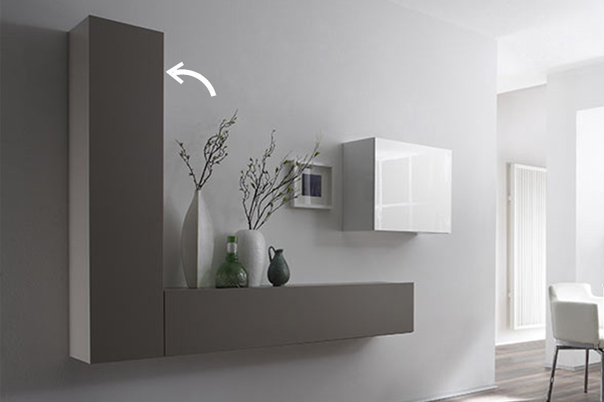 Design-Wandelement taupefarben matt vertikal COLORED V2