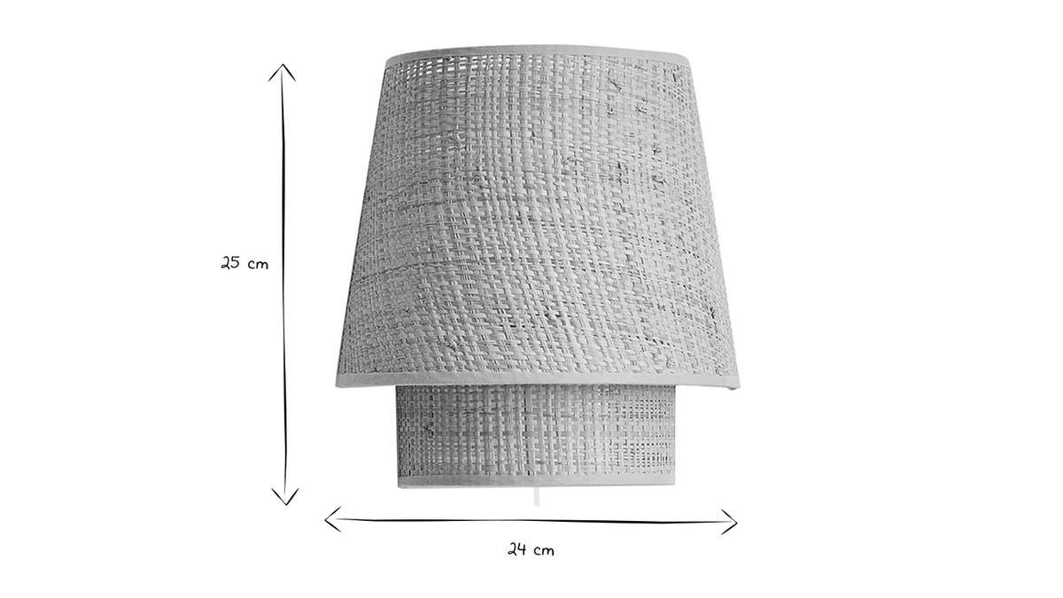 Design-Wandleuchte aus Bast H25 cm JUME