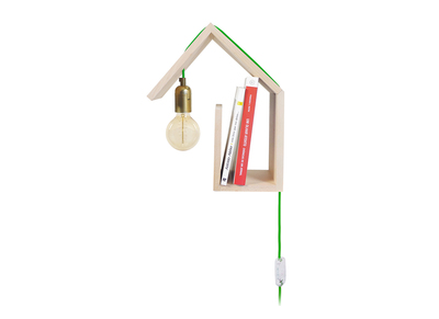 Design-Wandleuchte Befestigung links Schnur Grün HUT - Design-Wandleuchte Befestigung links Schnur Grün HUT