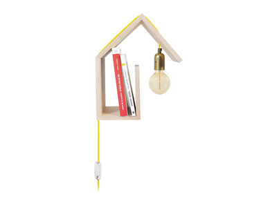 Design-Wandleuchte Befestigung rechts Schnur Gelb HUT