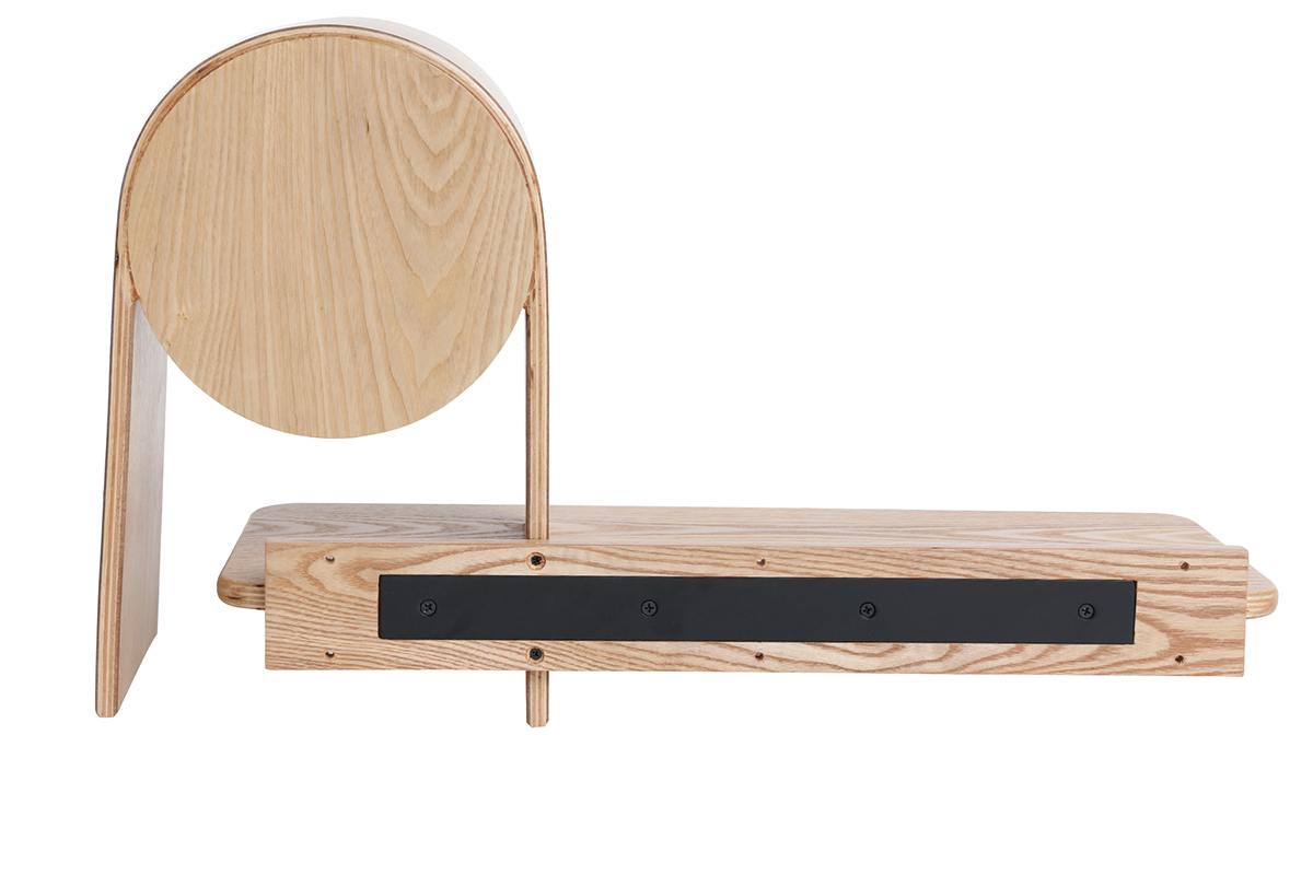 Design-Wandregal Esche mit Spiegel SILMA