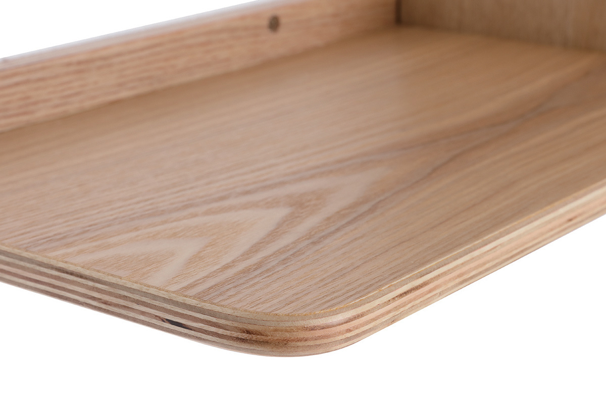 Design-Wandregal Esche mit Spiegel SILMA