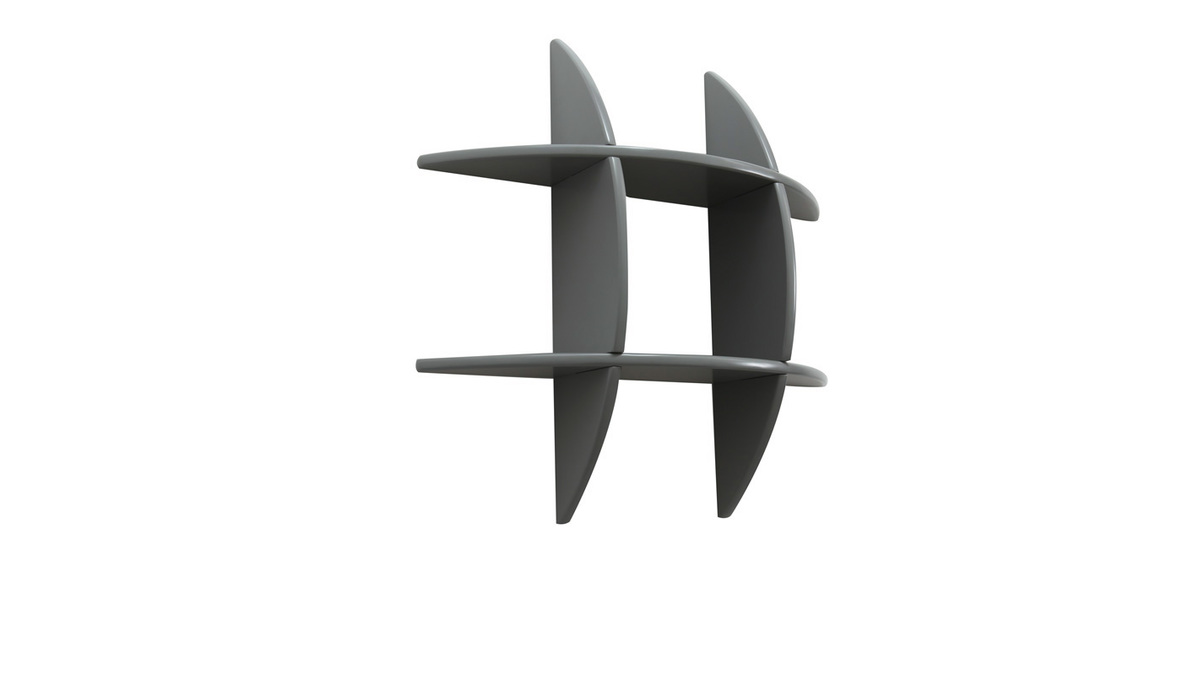 Design-Wandregal Grau matt SHARK