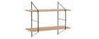 Design-Wandregal Holz und Metall BRIDGE
