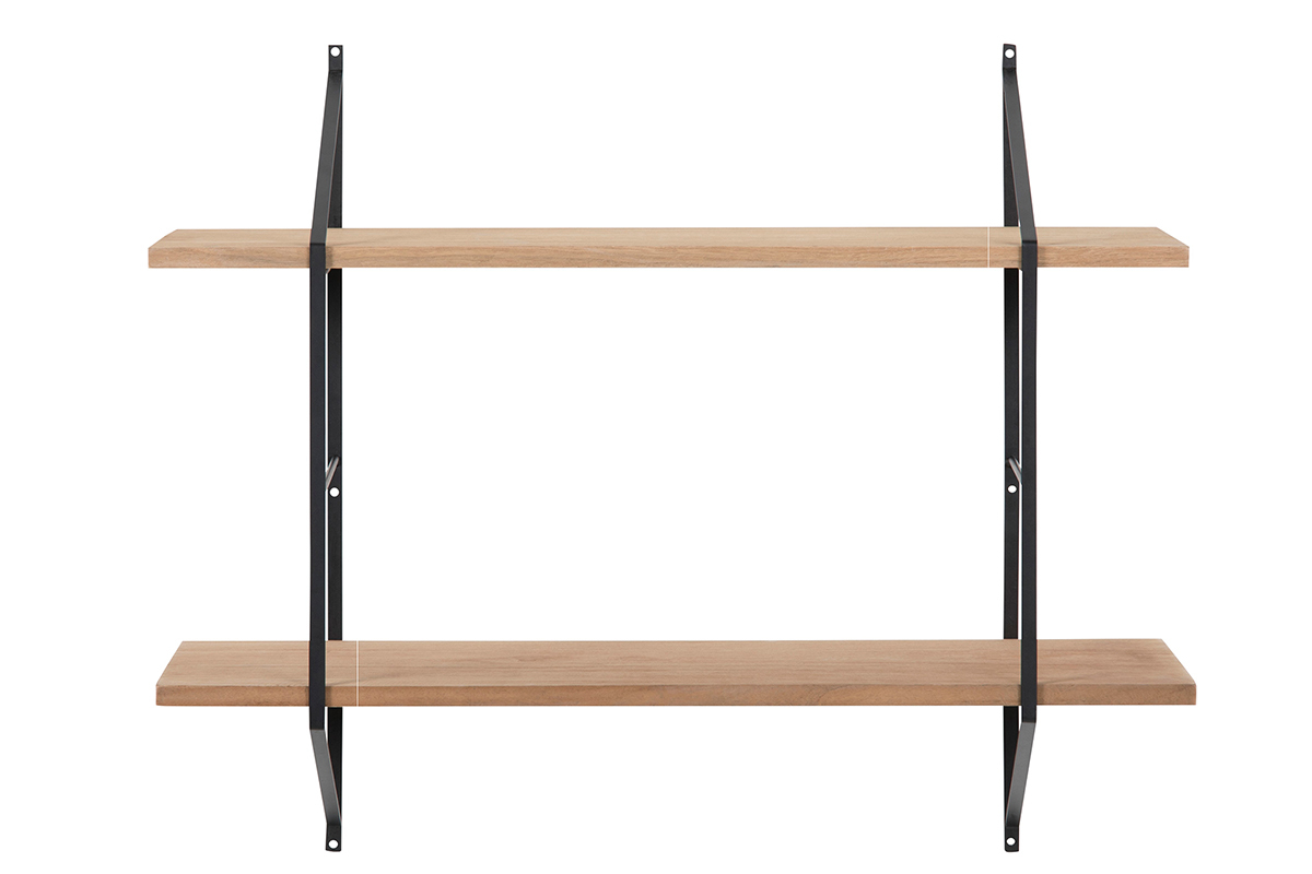 Design-Wandregal Holz und Metall BRIDGE