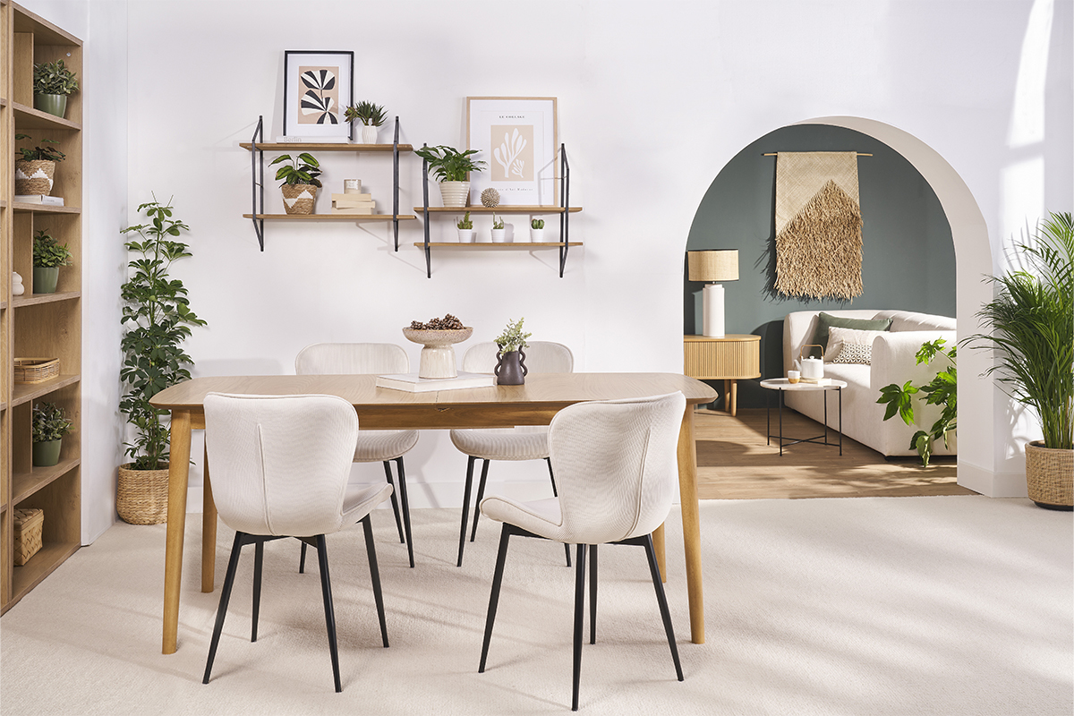 Design-Wandregal Holz und Metall BRIDGE