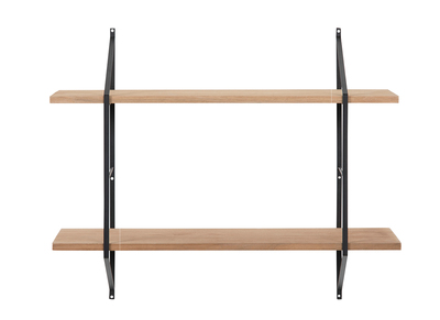 Design-Wandregal Holz und Metall BRIDGE