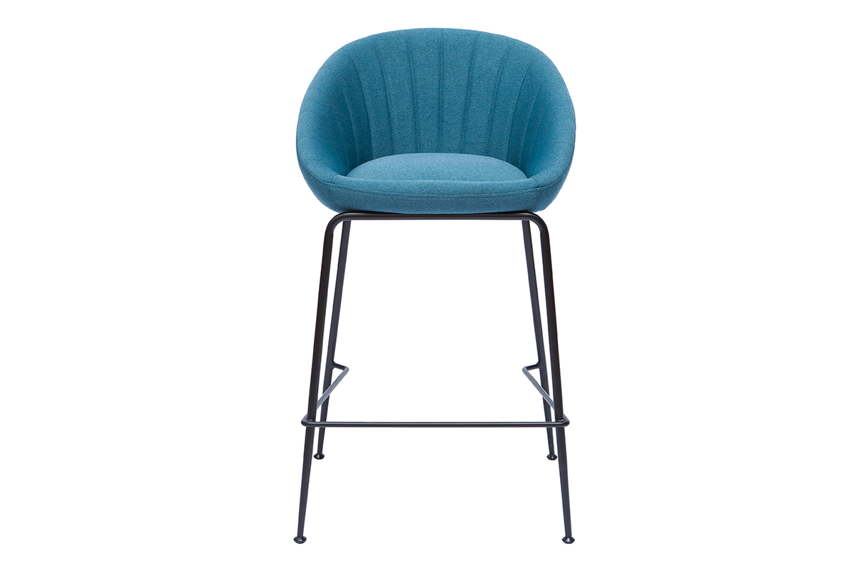 Designer-Barhocker blaugrner Stoff 65cm (2er Set) SHERU