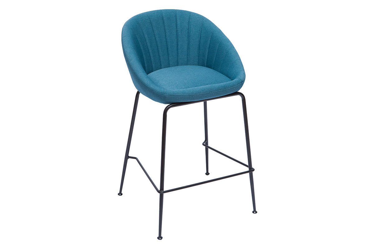 Designer-Barhocker blaugrner Stoff 65cm (2er Set) SHERU
