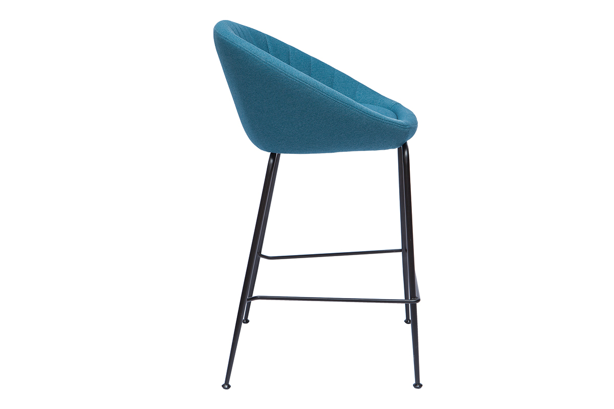 Designer-Barhocker blaugrner Stoff 65cm (2er Set) SHERU