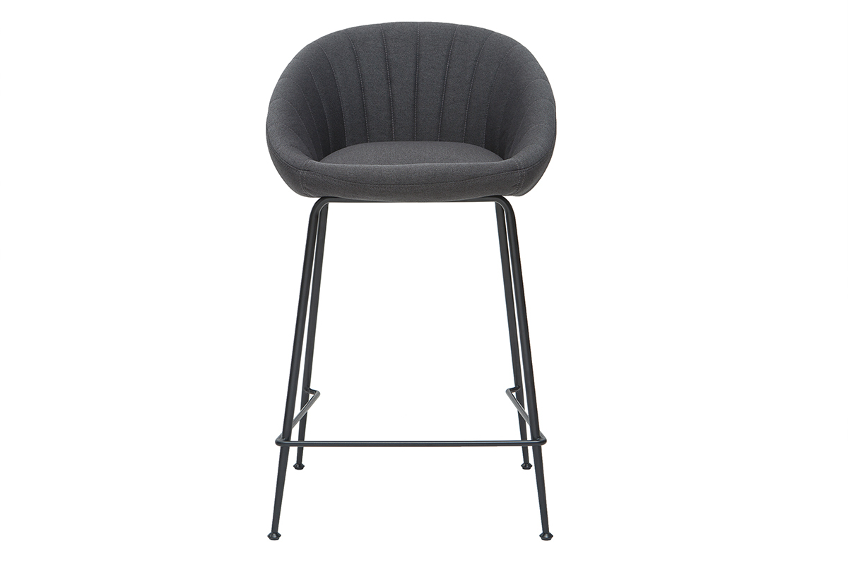 Designer-Barhocker dunkelgrauer Stoff (2er Set) SHERU