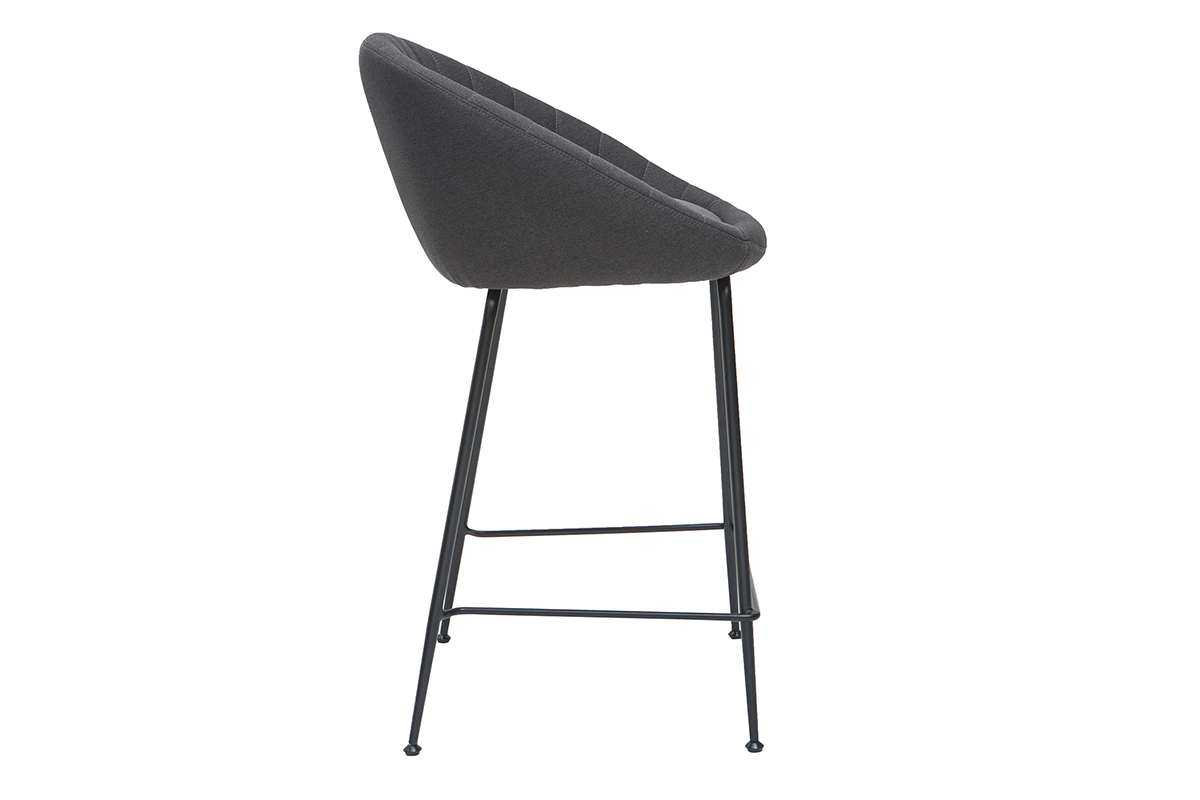 Designer-Barhocker dunkelgrauer Stoff (2er Set) SHERU