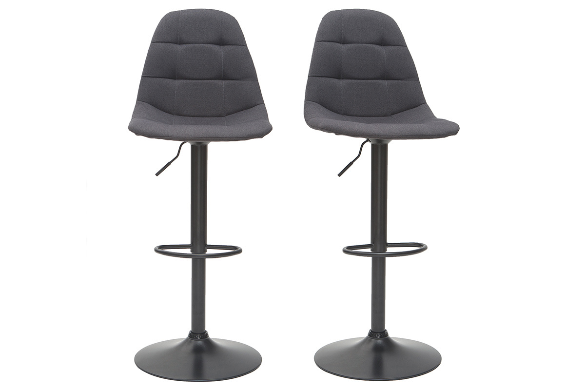 Designer-Barhocker hhenverstellbar dunkelgrau (2er-Set) COX