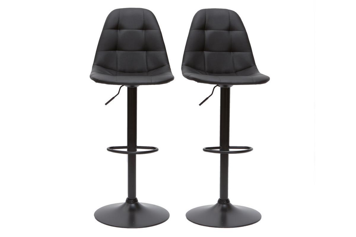Designer-Barhocker hhenverstellbar schwarze (2er-Set) COX