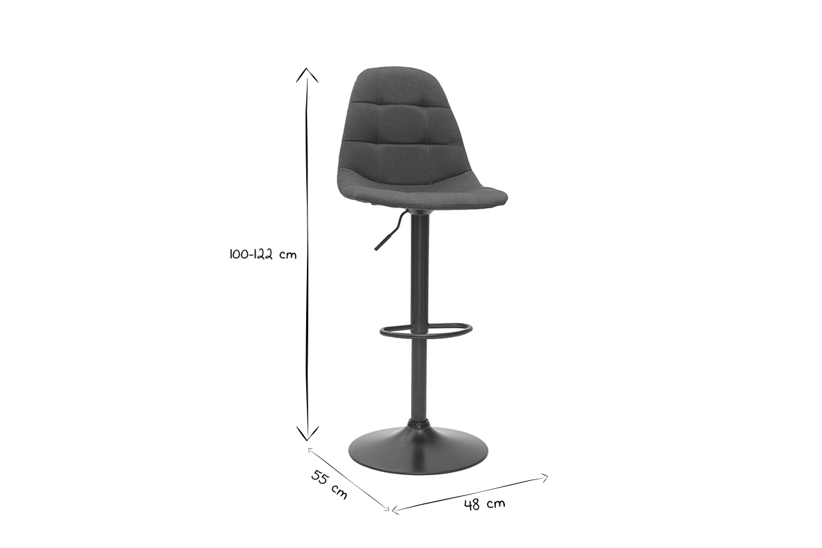 Designer-Barhocker hhenverstellbar schwarze (2er-Set) COX